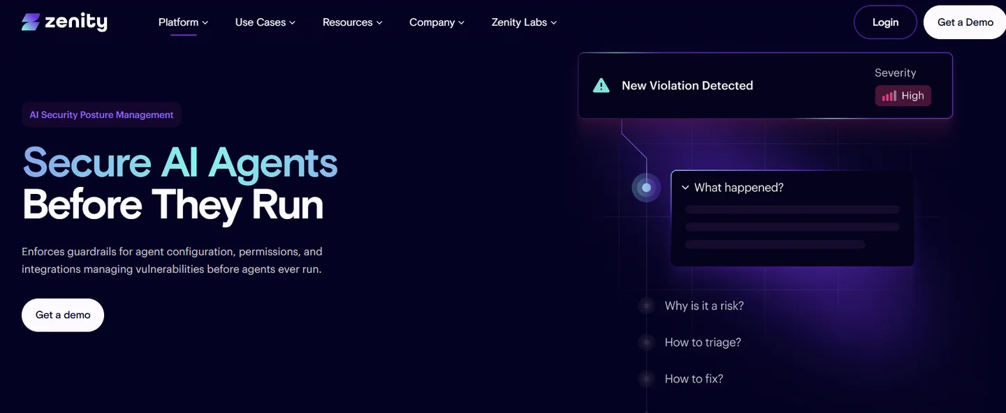  Zenity AI security posture management enforcing guardrails on agent permissions before generative AI workloads run